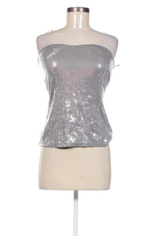 Γυναικείο αμάνικο μπλουζάκι Tally Weijl, Μέγεθος L, Χρώμα Ασημί, Τιμή 4,58 €