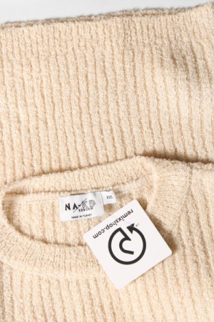 Дамски пуловер NA-KD, Размер XXS, Цвят Бежов, Цена 13,05 лв.