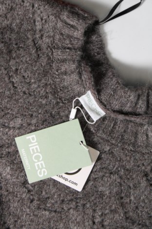 Дамски пуловер Pieces, Размер L, Цвят Сив, Цена 19,44 лв.