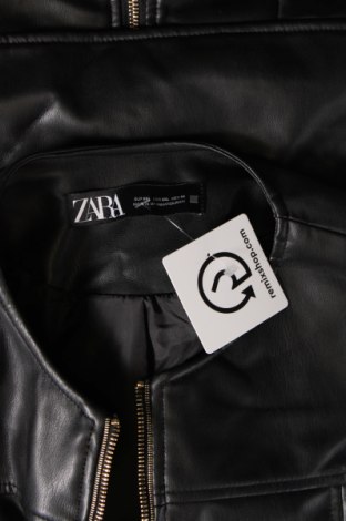 Дамско кожено яке Zara, Размер XXL, Цвят Черен, Цена 29,00 лв.