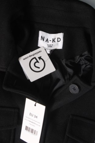 Дамско палто NA-KD, Размер XS, Цвят Черен, Цена 35,85 лв.