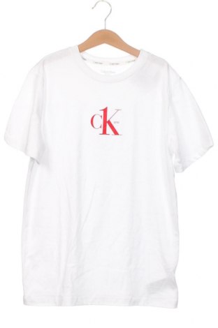 Kinder T-Shirt Calvin Klein, Größe 12-13y/ 158-164 cm, Farbe Weiß, Preis 30,41 €