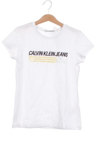 Детска тениска Calvin Klein Jeans, Размер 11-12y/ 152-158 см, Цвят Бял, Цена 65,55 лв.