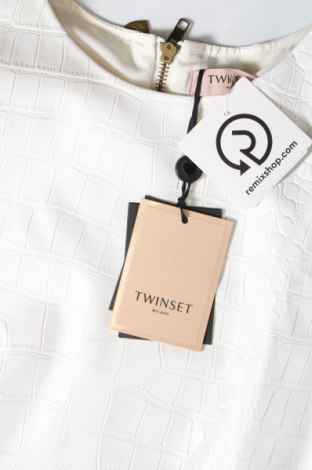 Δερμάτινο φόρεμα TWINSET, Μέγεθος L, Χρώμα Λευκό, Τιμή 173,94 €