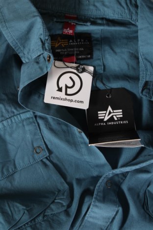 Мъжка риза Alpha Industries, Размер L, Цвят Син, Цена 111,15 лв.