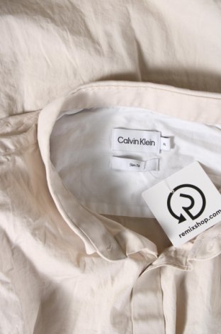 Herrenhemd Calvin Klein, Größe XL, Farbe Beige, Preis 57,69 €