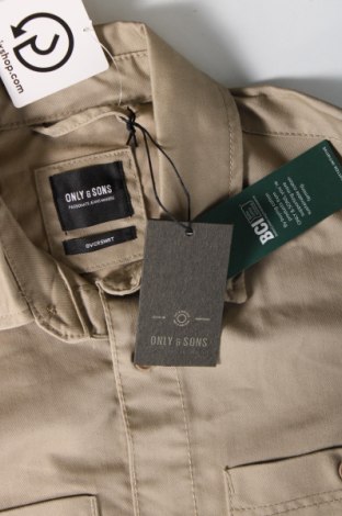 Ανδρικό πουκάμισο Only & Sons, Μέγεθος M, Χρώμα  Μπέζ, Τιμή 23,71 €