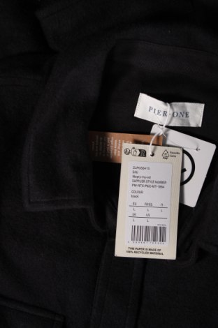 Ανδρικό πουκάμισο Pier One, Μέγεθος L, Χρώμα Μαύρο, Τιμή 8,54 €