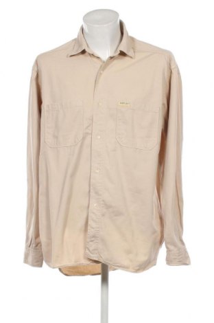 Ανδρικό πουκάμισο Replay, Μέγεθος XXL, Χρώμα  Μπέζ, Τιμή 20,71 €