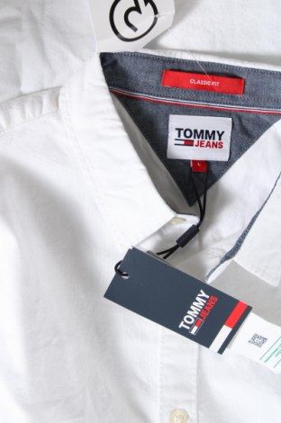 Ανδρικό πουκάμισο Tommy Jeans, Μέγεθος L, Χρώμα Λευκό, Τιμή 85,56 €