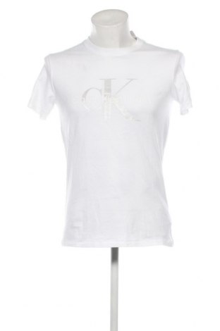 Herren T-Shirt Calvin Klein Jeans, Größe M, Farbe Weiß, Preis 43,14 €