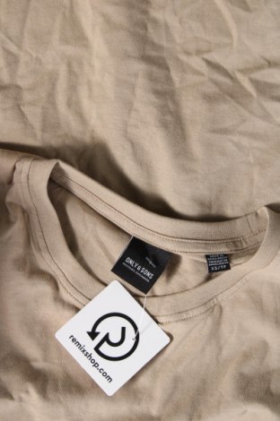Мъжка тениска Only & Sons, Размер XS, Цвят Бежов, Цена 9,87 лв.