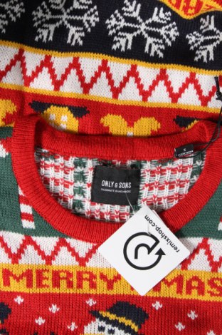 Мъжки пуловер Only & Sons, Размер S, Цвят Многоцветен, Цена 18,86 лв.