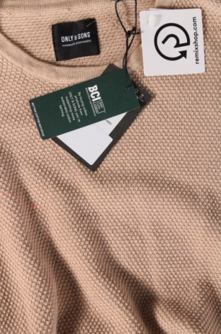 Мъжки пуловер Only & Sons, Размер L, Цвят Бежов, Цена 17,94 лв.