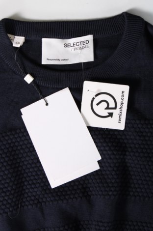 Мъжки пуловер Selected Homme, Размер L, Цвят Син, Цена 10,20 лв.