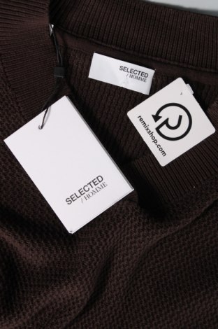 Ανδρικό πουλόβερ Selected Homme, Μέγεθος M, Χρώμα Καφέ, Τιμή 9,11 €