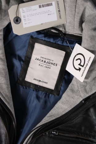 Ανδρικό δερμάτινο μπουφάν Jack & Jones, Μέγεθος L, Χρώμα Μαύρο, Τιμή 48,97 €