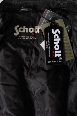 Ανδρικό δερμάτινο μπουφάν Schott, Μέγεθος S, Χρώμα Μαύρο, Τιμή 333,51 €