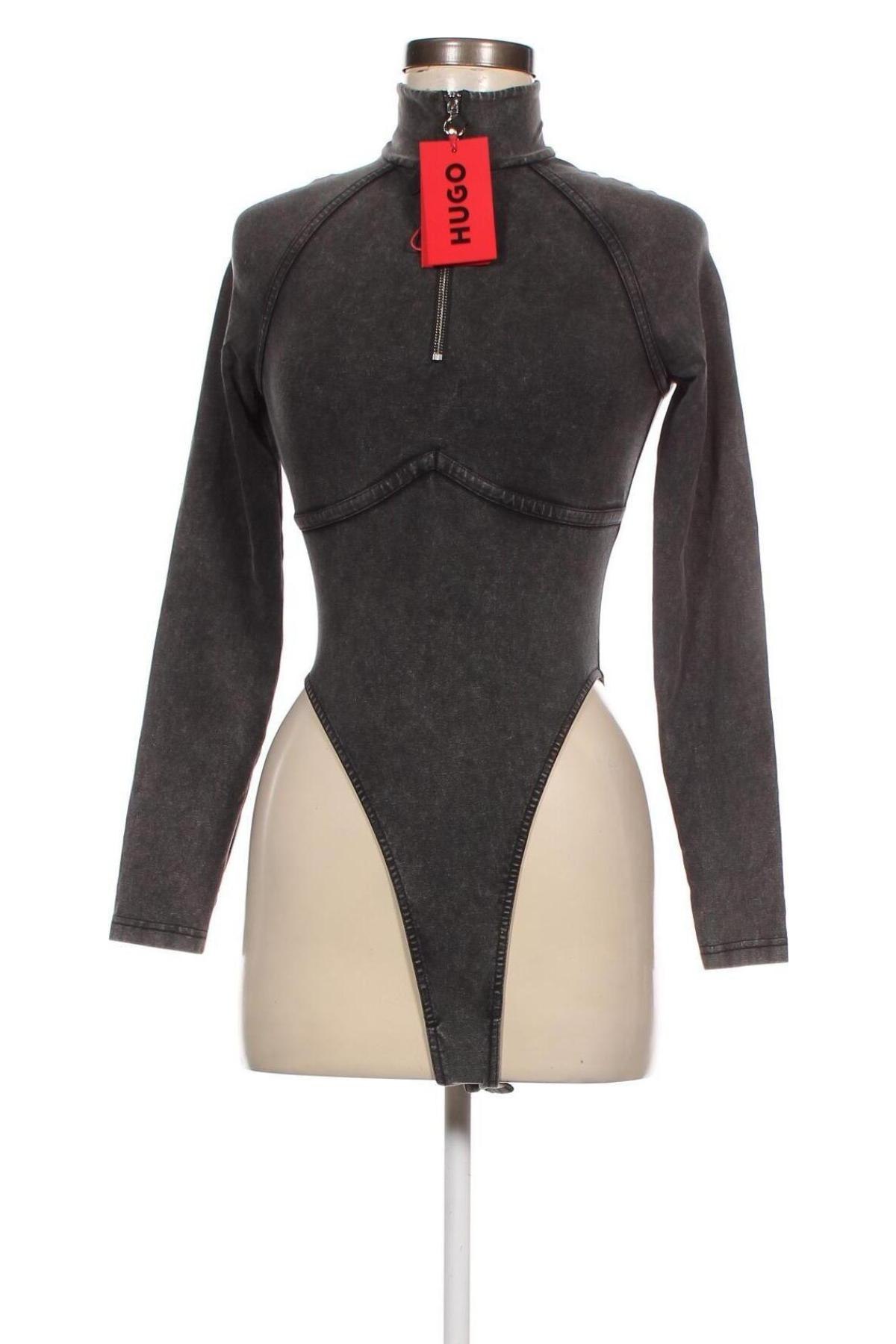Дамска блуза - боди Hugo Boss, Размер S, Цвят Сив, Цена 211,00 лв.