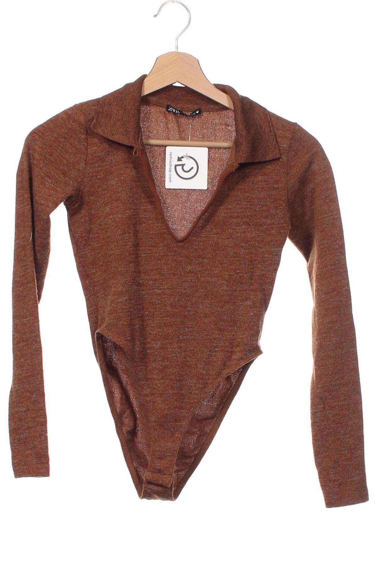 Γυναικεία μπλούζα-Κορμάκι Zara, Μέγεθος S, Χρώμα Καφέ, Τιμή 27,84 €