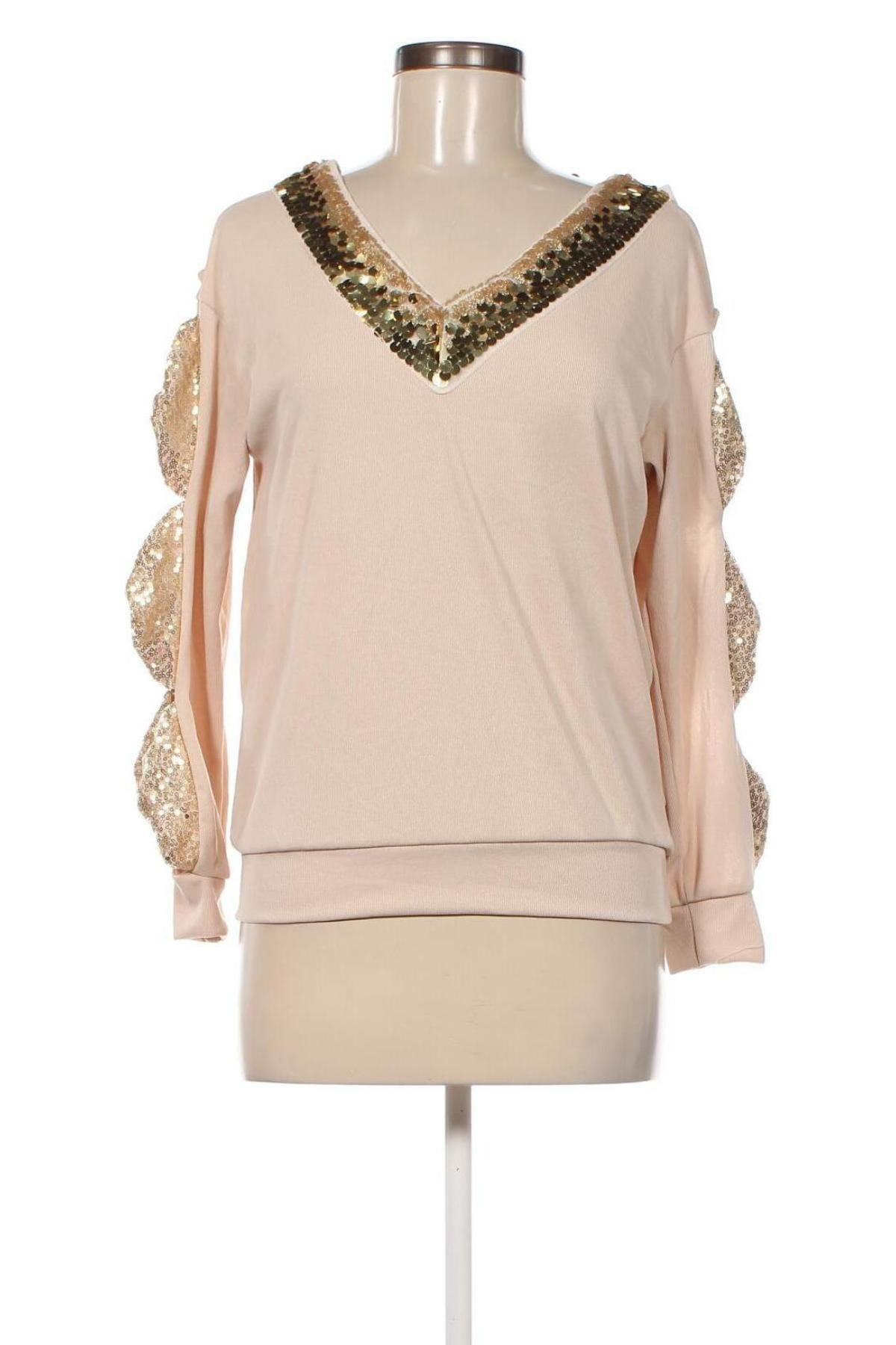 Γυναικεία μπλούζα ChicMe, Μέγεθος S, Χρώμα  Μπέζ, Τιμή 2,82 €