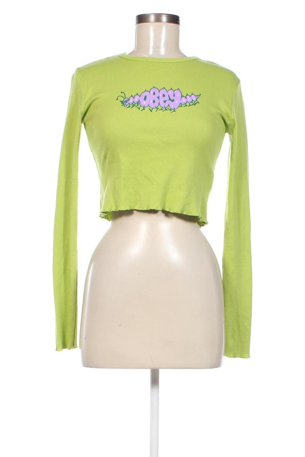 Γυναικεία μπλούζα Obey, Μέγεθος S, Χρώμα Πράσινο, Τιμή 17,88 €