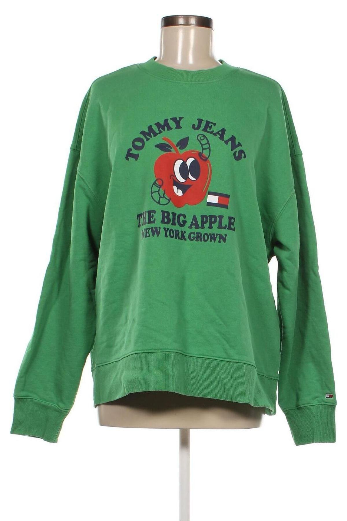 Дамска блуза Tommy Jeans, Размер XL, Цвят Зелен, Цена 65,52 лв.
