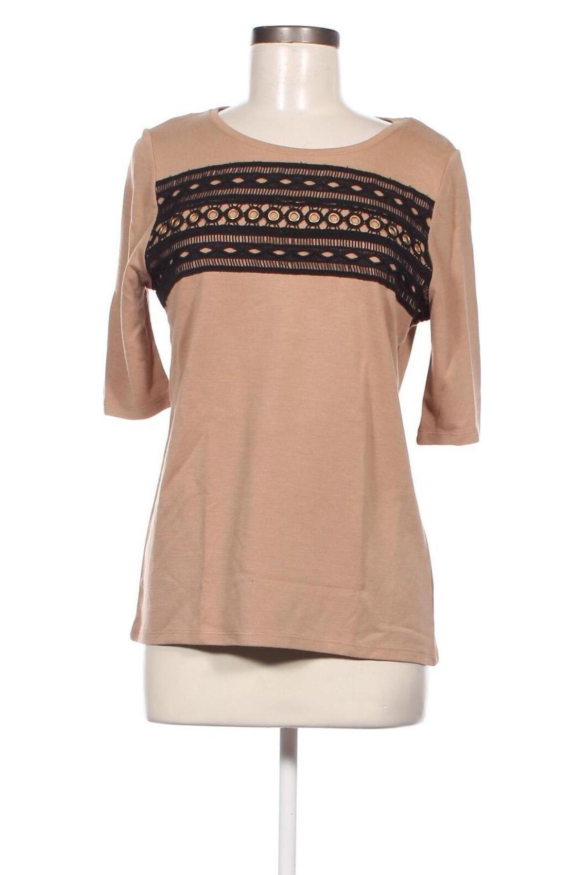 Γυναικεία μπλούζα Un Deux Trois, Μέγεθος M, Χρώμα  Μπέζ, Τιμή 17,35 €