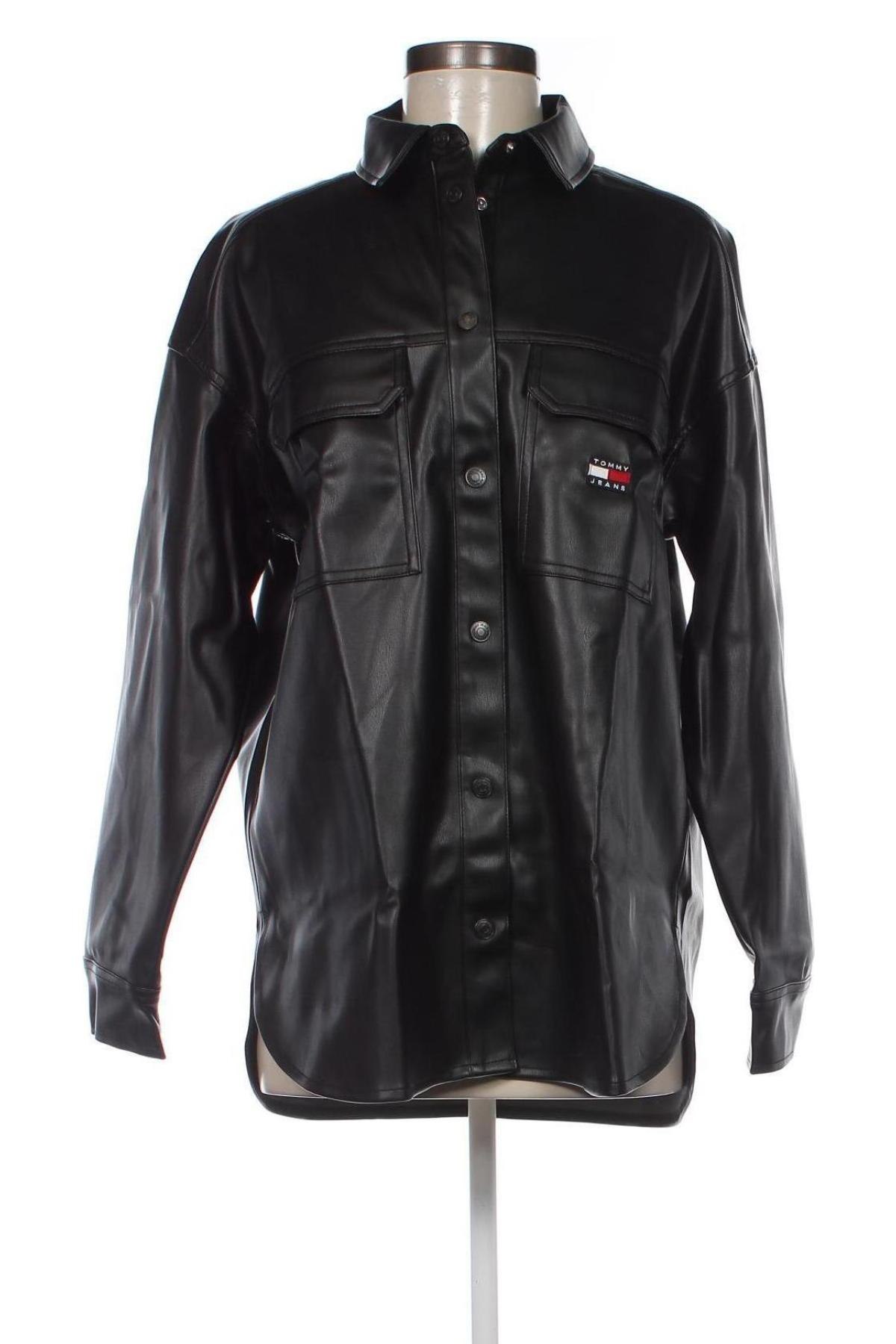 Dámská kožená bunda  Tommy Jeans, Velikost S, Barva Černá, Cena  2 901,00 Kč