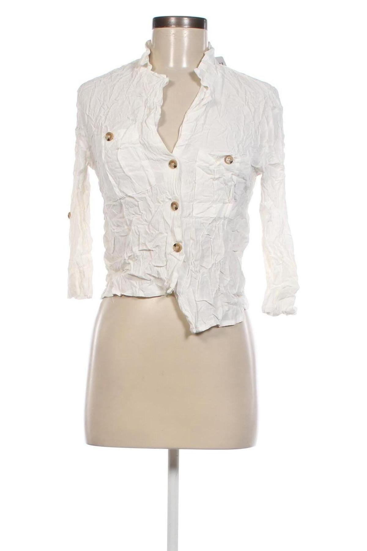 Γυναικείο πουκάμισο Bershka, Μέγεθος S, Χρώμα Λευκό, Τιμή 15,46 €