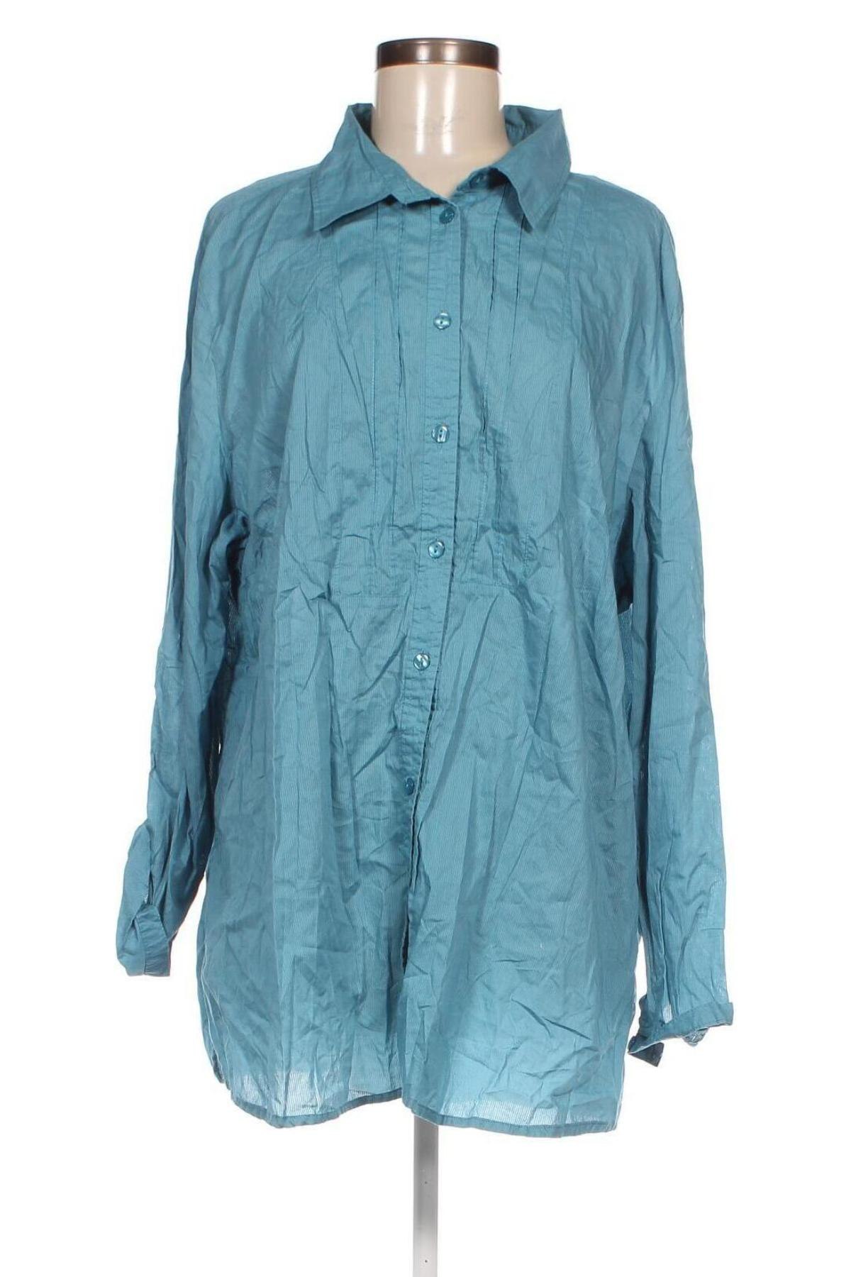 Γυναικείο πουκάμισο Gina Laura, Μέγεθος XXL, Χρώμα Μπλέ, Τιμή 14,85 €