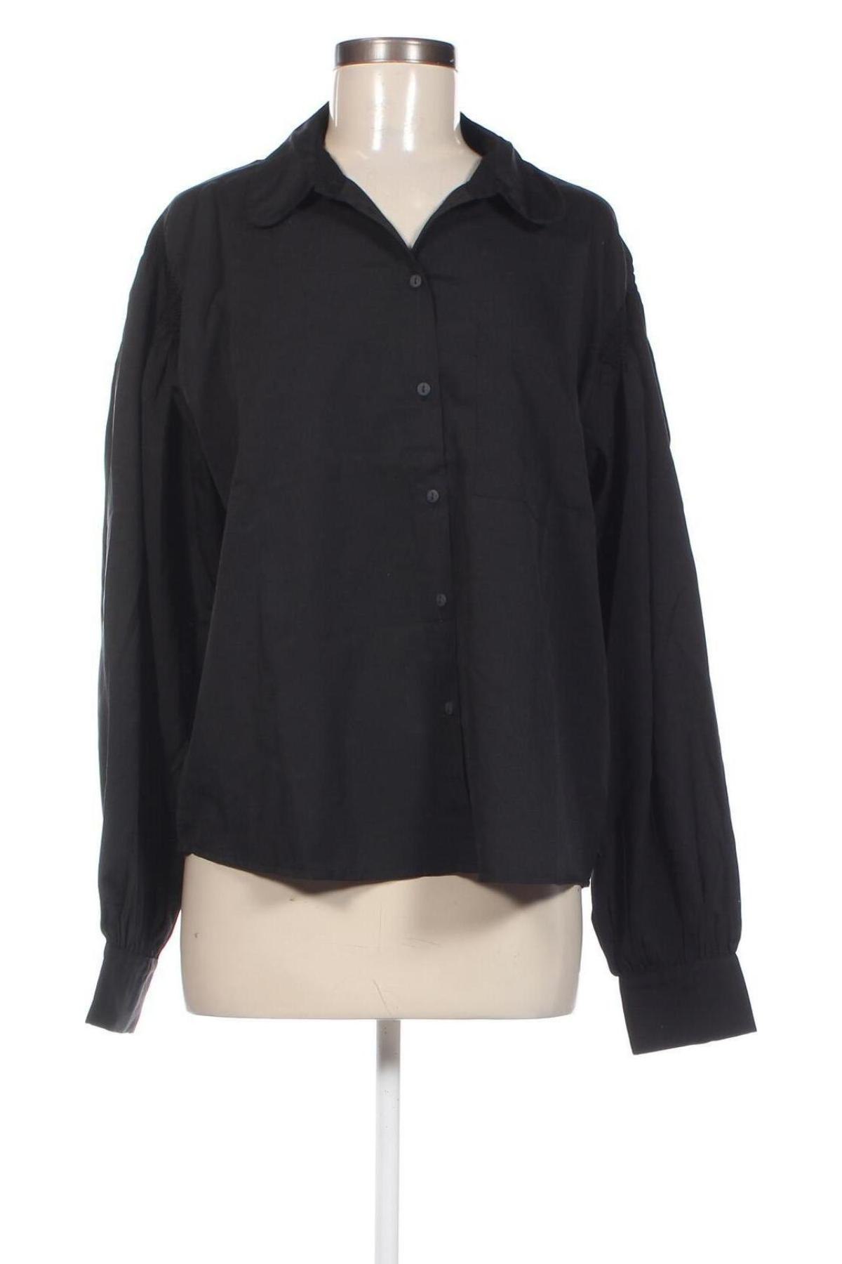 Γυναικείο πουκάμισο Pieces, Μέγεθος L, Χρώμα Μαύρο, Τιμή 7,63 €