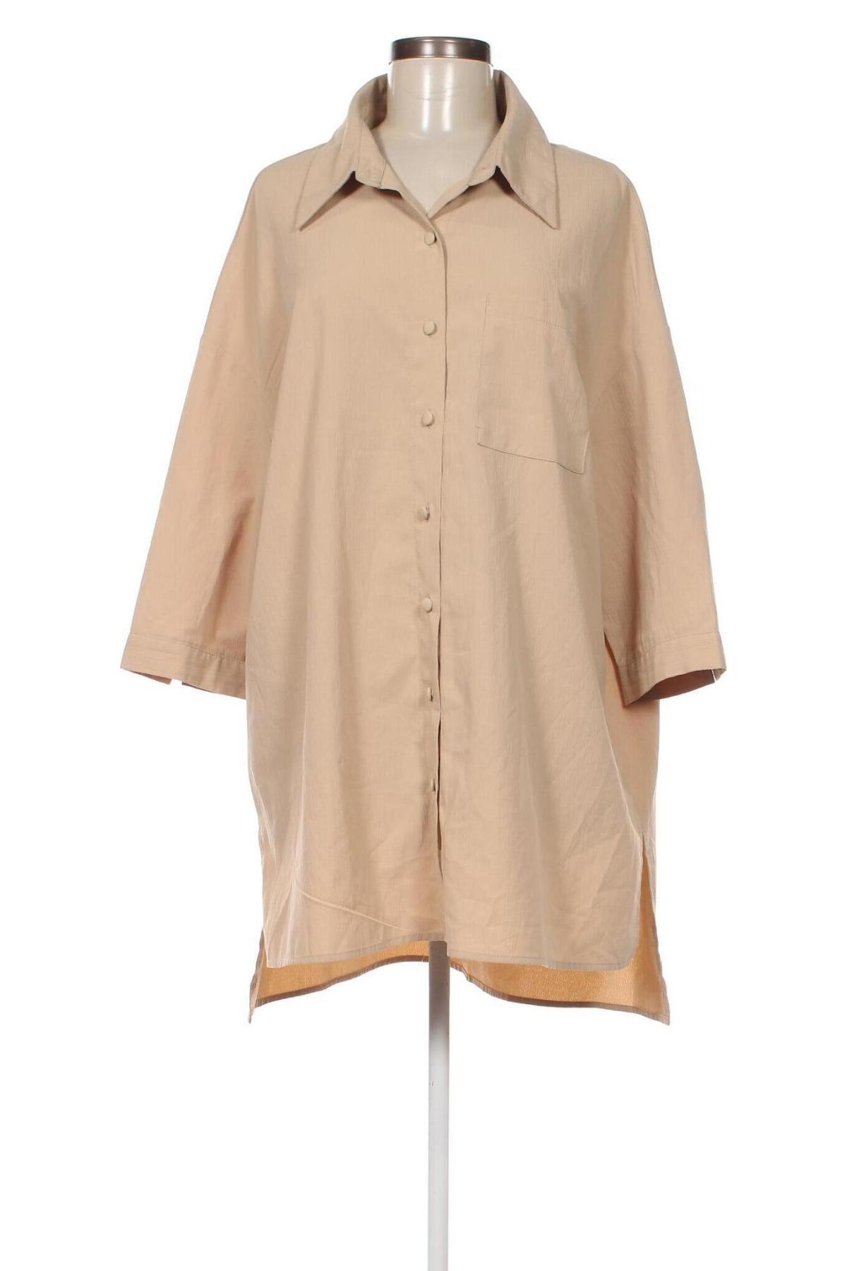 Γυναικείο πουκάμισο SHEIN, Μέγεθος XL, Χρώμα  Μπέζ, Τιμή 2,63 €