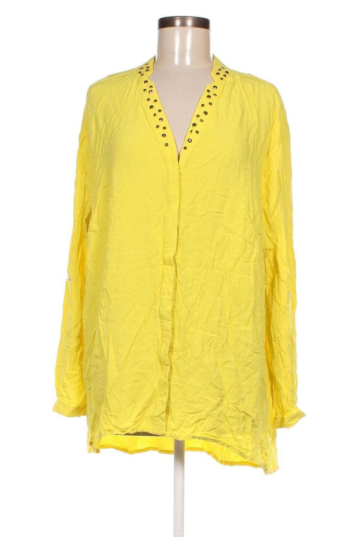 Γυναικείο πουκάμισο Ulla Popken, Μέγεθος XL, Χρώμα Κίτρινο, Τιμή 13,37 €