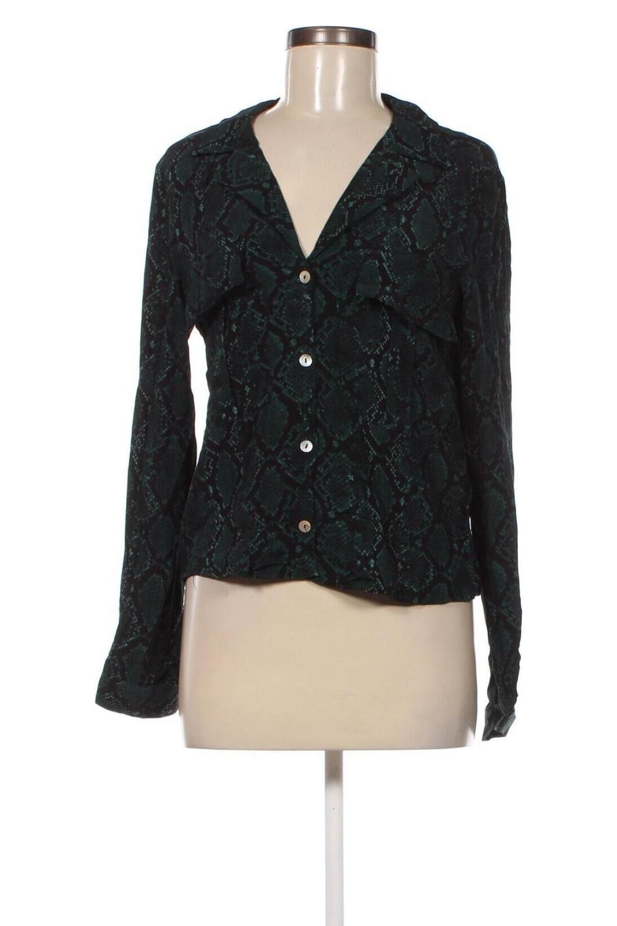 Дамска риза Zara Trafaluc, Размер S, Цвят Зелен, Цена 6,60 лв.