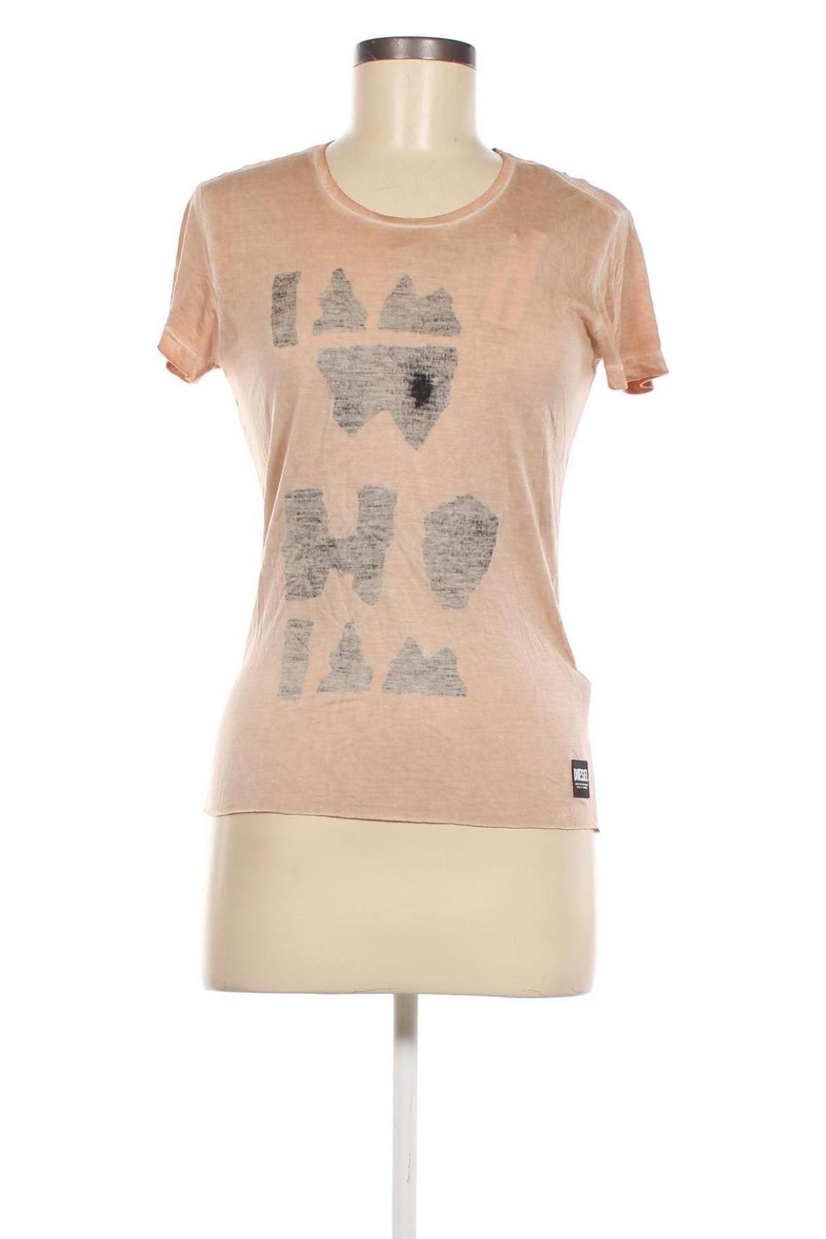 Γυναικείο t-shirt Diesel, Μέγεθος XS, Χρώμα  Μπέζ, Τιμή 70,10 €