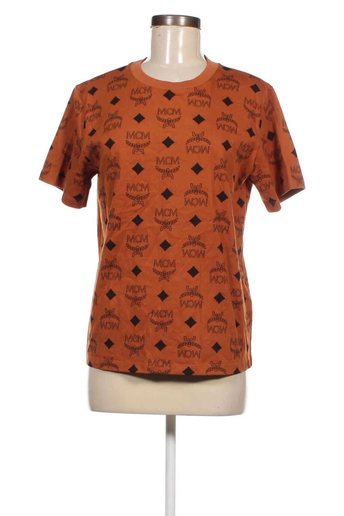 Γυναικείο t-shirt MCM, Μέγεθος S, Χρώμα Καφέ, Τιμή 242,89 €