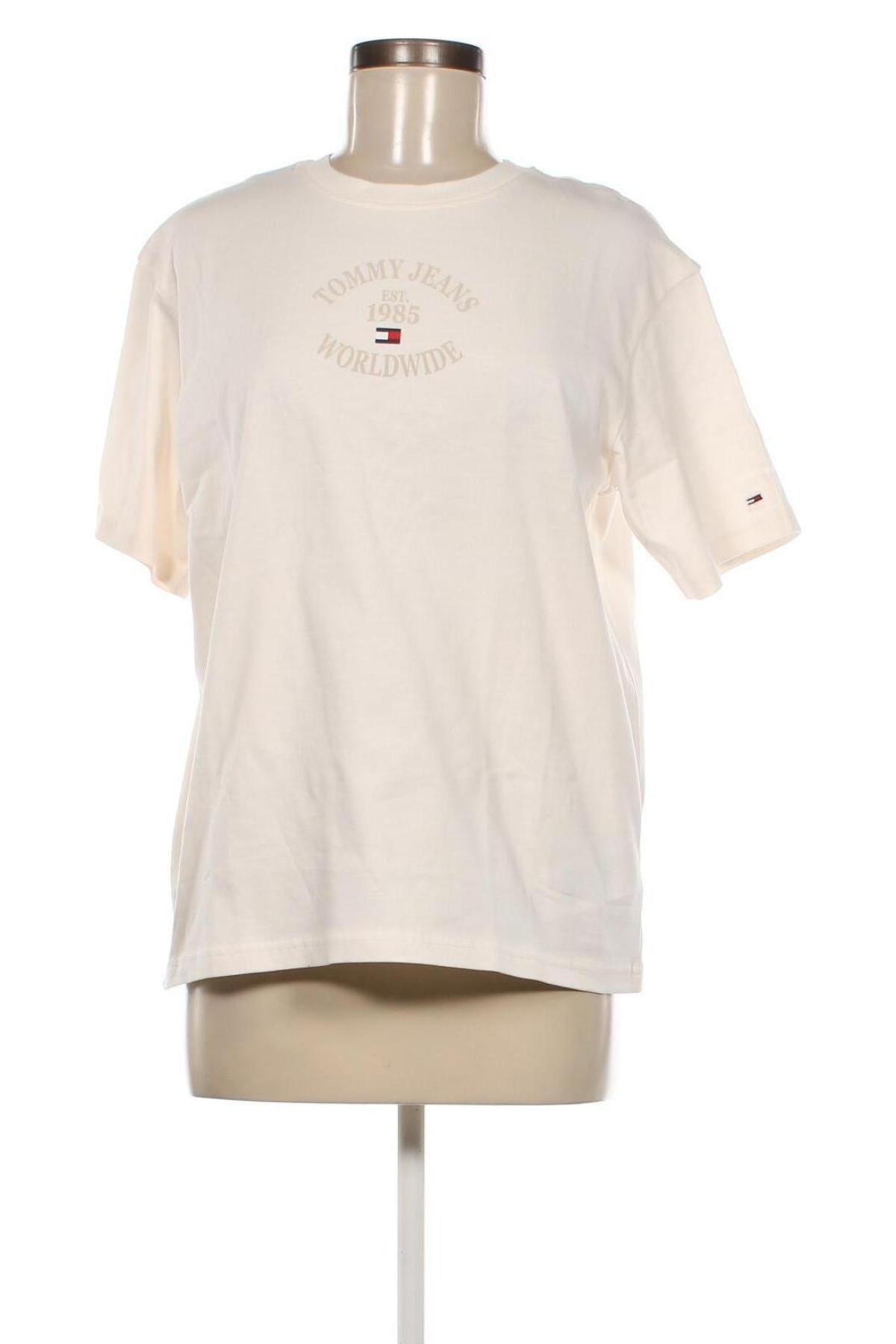 Damen T-Shirt Tommy Jeans, Größe M, Farbe Beige, Preis 57,06 €