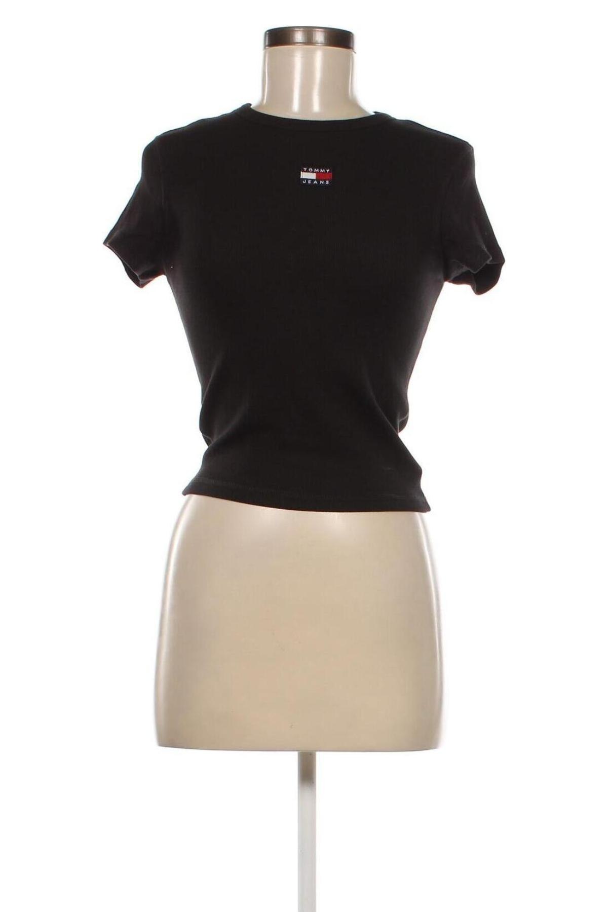 Γυναικείο t-shirt Tommy Jeans, Μέγεθος XS, Χρώμα Μαύρο, Τιμή 50,72 €