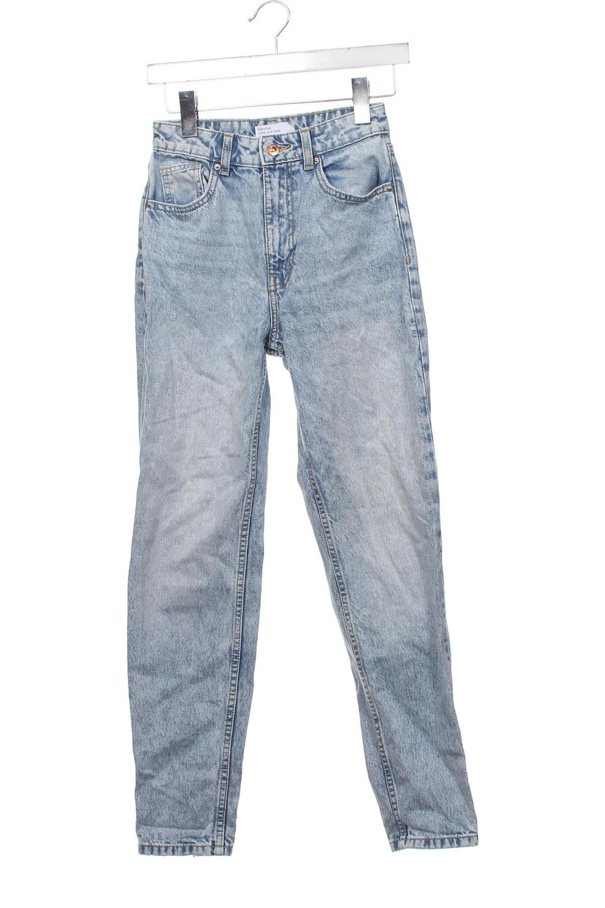 Damskie jeansy Bershka, Rozmiar XXS, Kolor Niebieski, Cena 64,99 zł