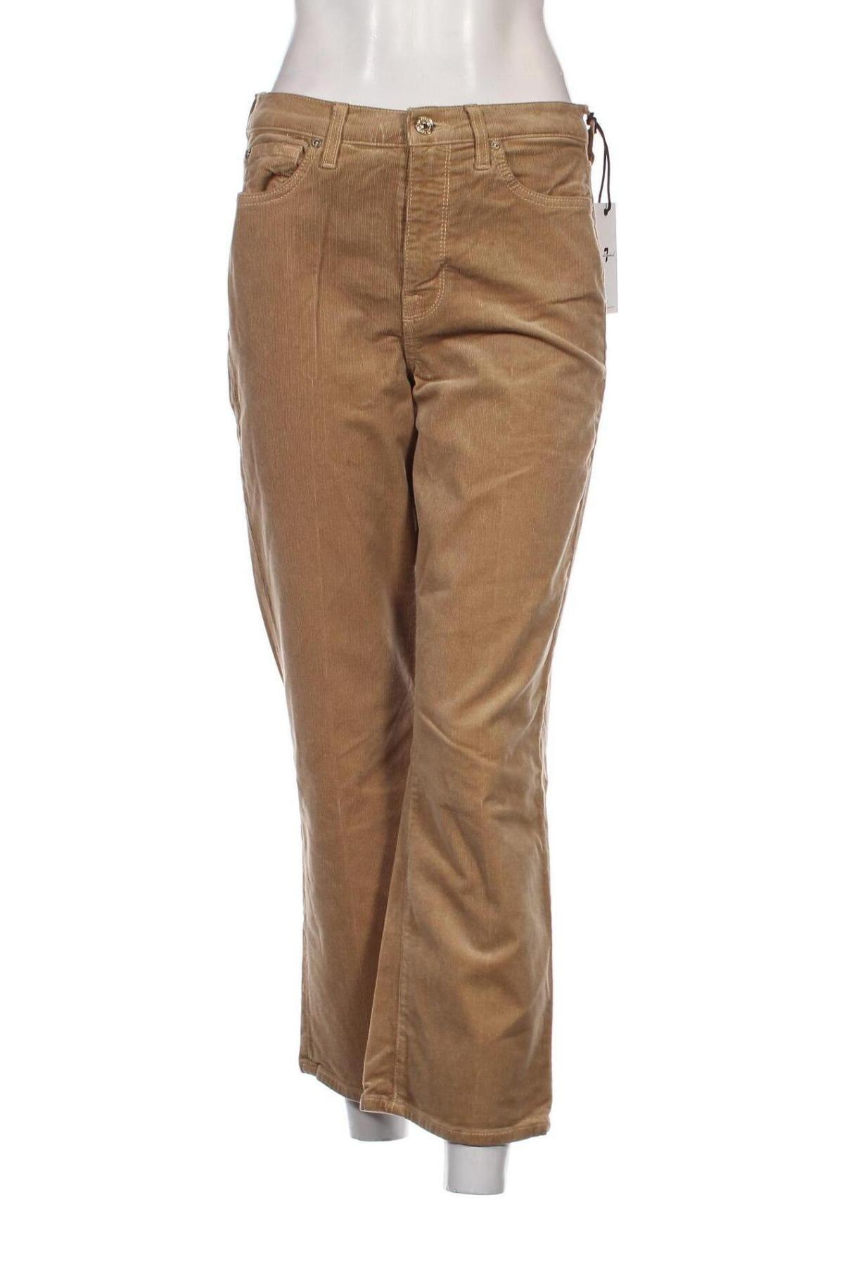 Pantaloni de velvet de femei 7 For All Mankind, Mărime M, Culoare Bej, Preț 132,73 Lei