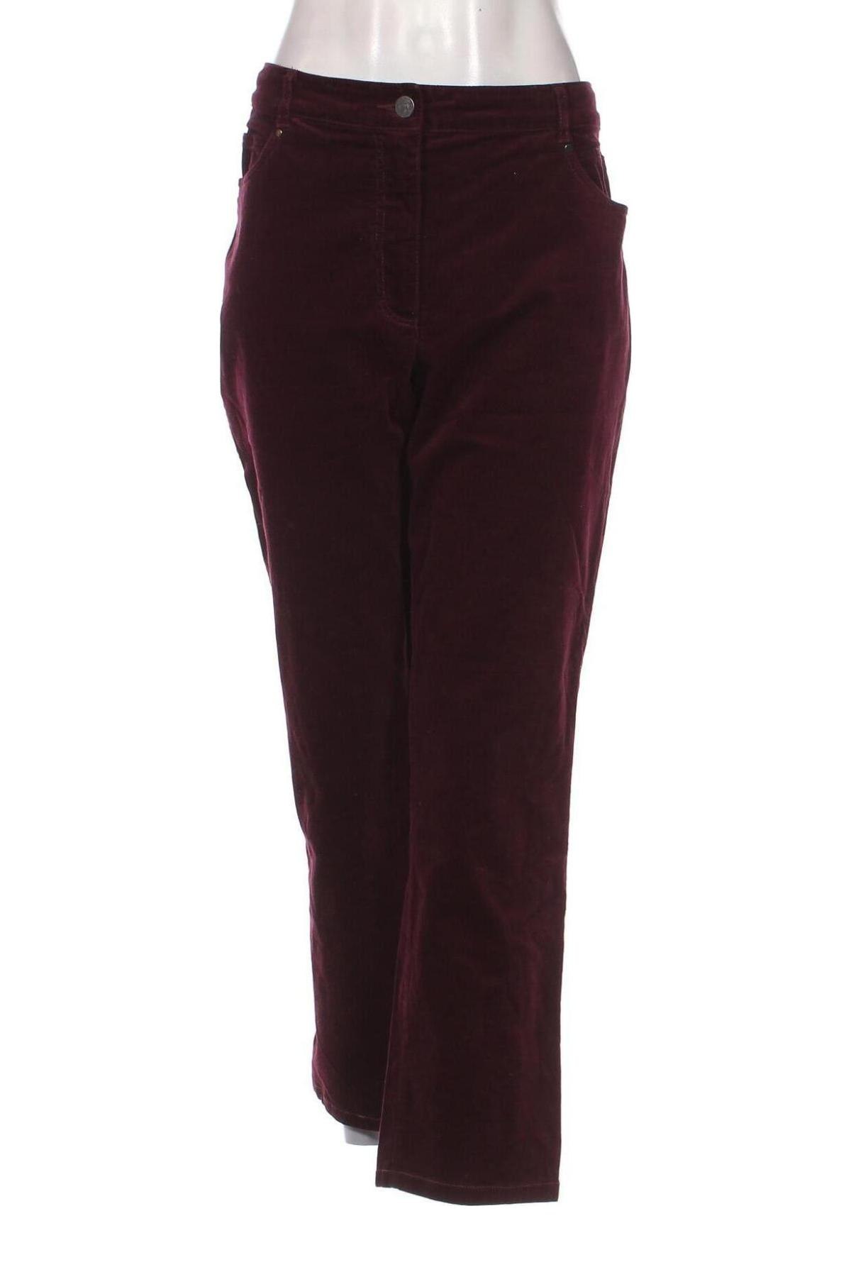 Pantaloni de velvet de femei Adagio, Mărime XXL, Culoare Roșu, Preț 35,91 Lei