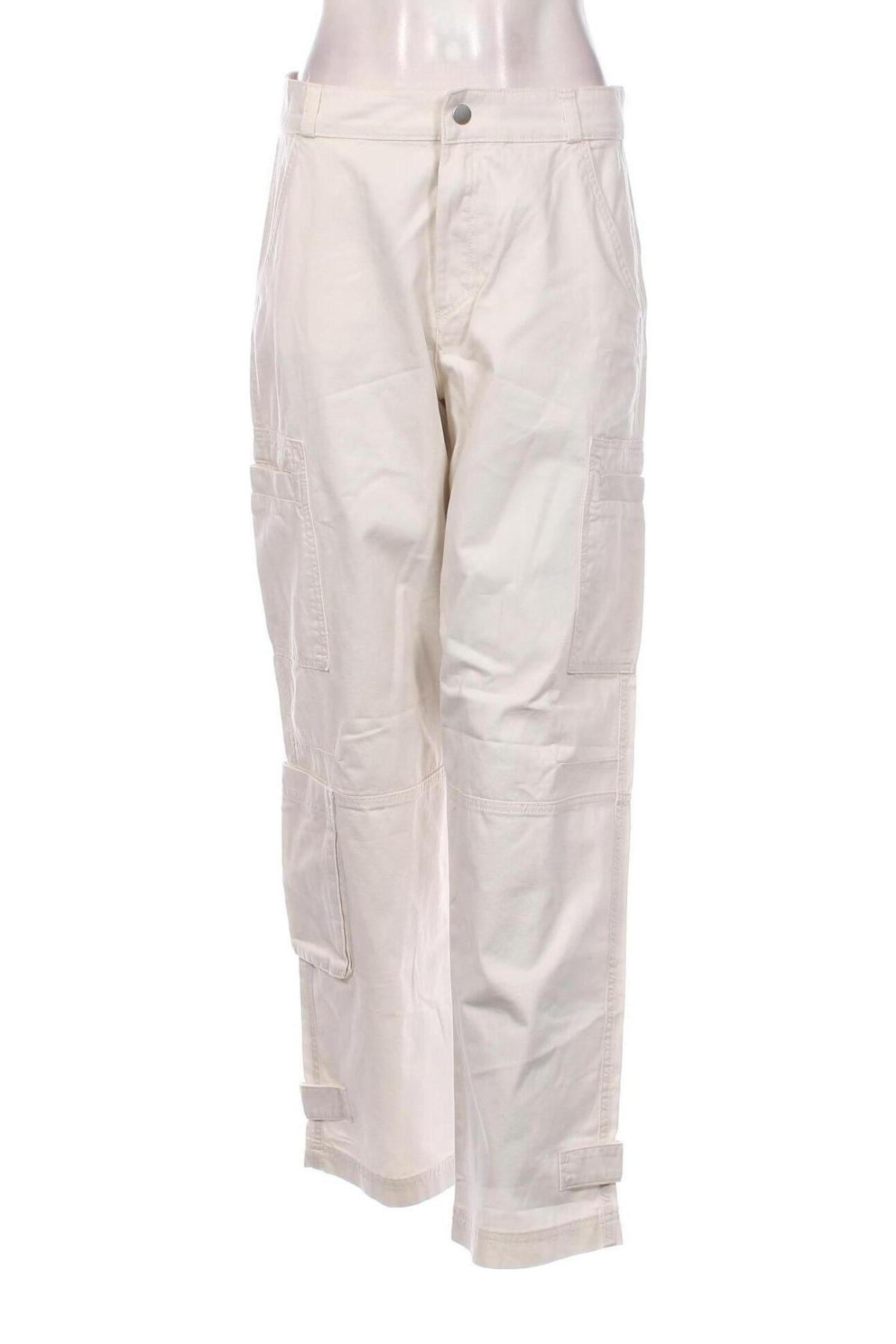 Pantaloni de femei H&M, Mărime M, Culoare Ecru, Preț 22,89 Lei