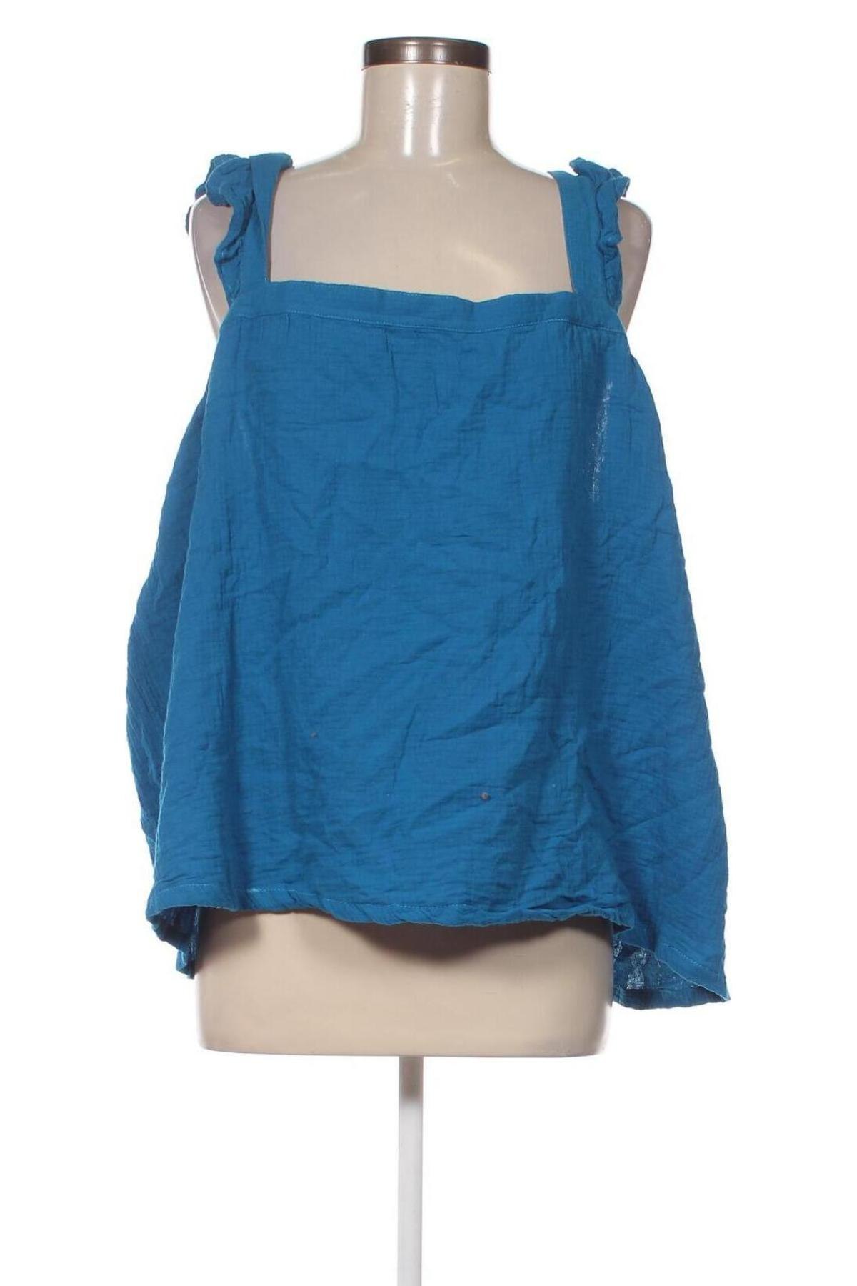 Γυναικείο αμάνικο μπλουζάκι Ed.it.ed, Μέγεθος 4XL, Χρώμα Μπλέ, Τιμή 7,40 €