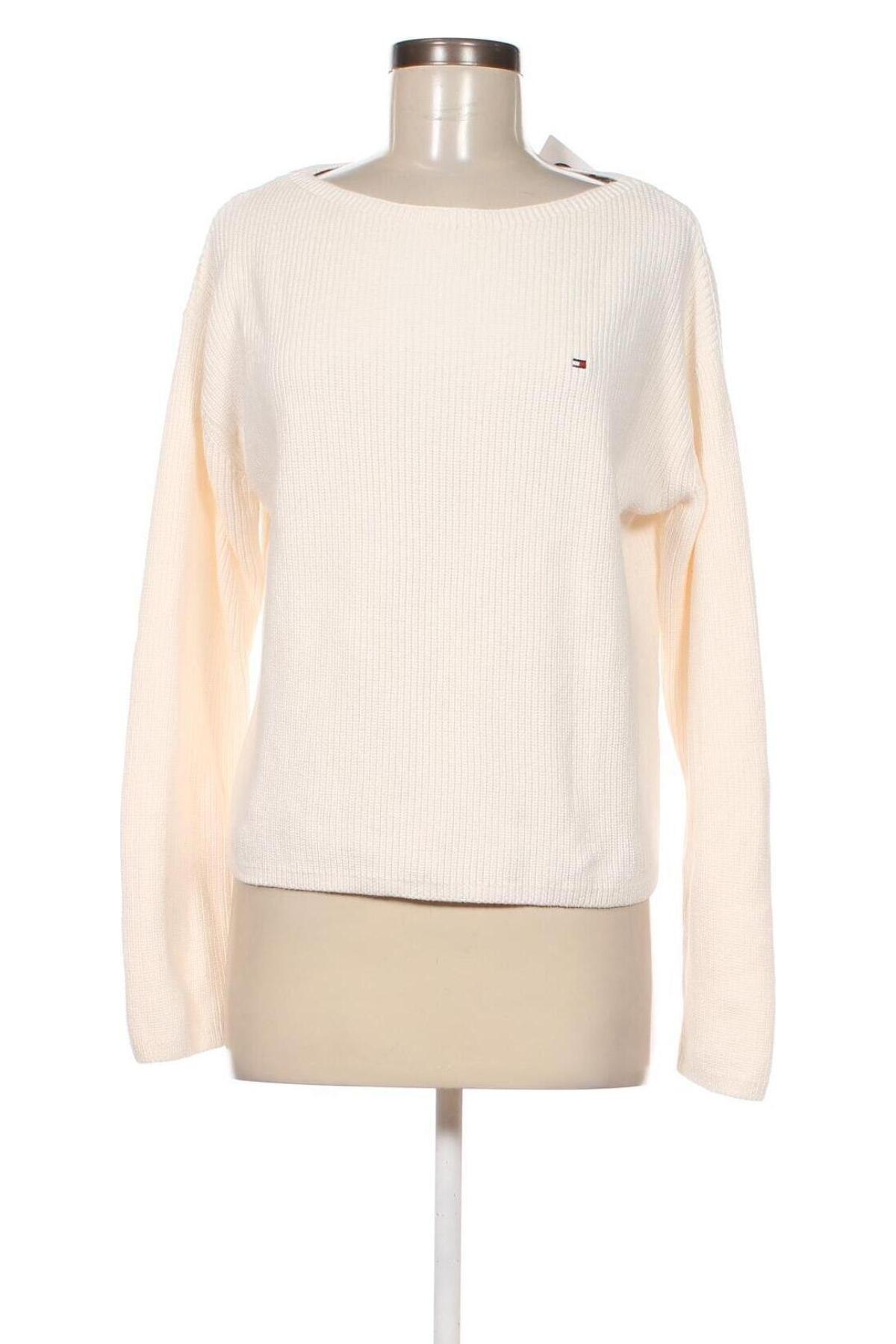 Γυναικείο πουλόβερ Tommy Hilfiger, Μέγεθος M, Χρώμα Εκρού, Τιμή 98,45 €