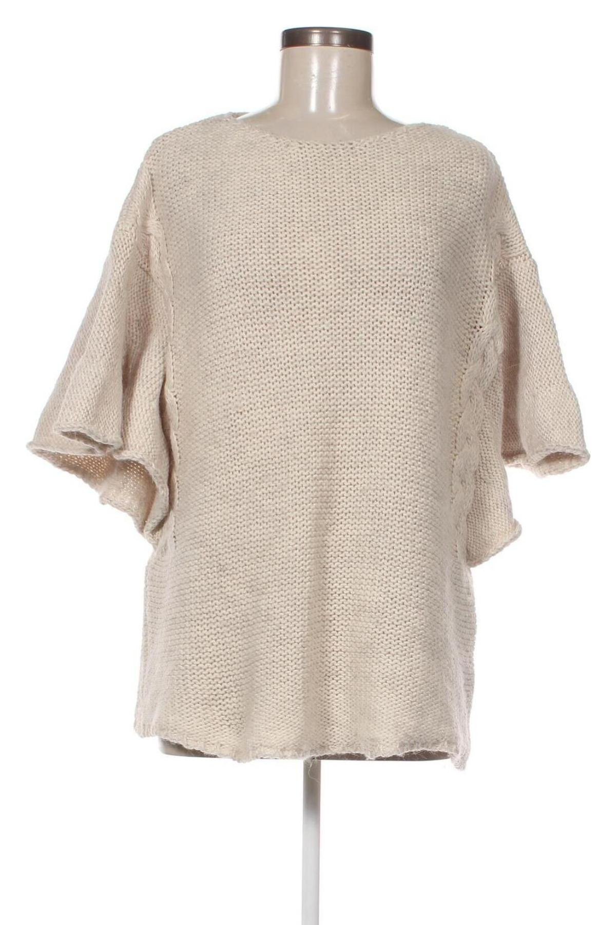 Дамски пуловер Zara Knitwear, Размер M, Цвят Бежов, Цена 20,00 лв.