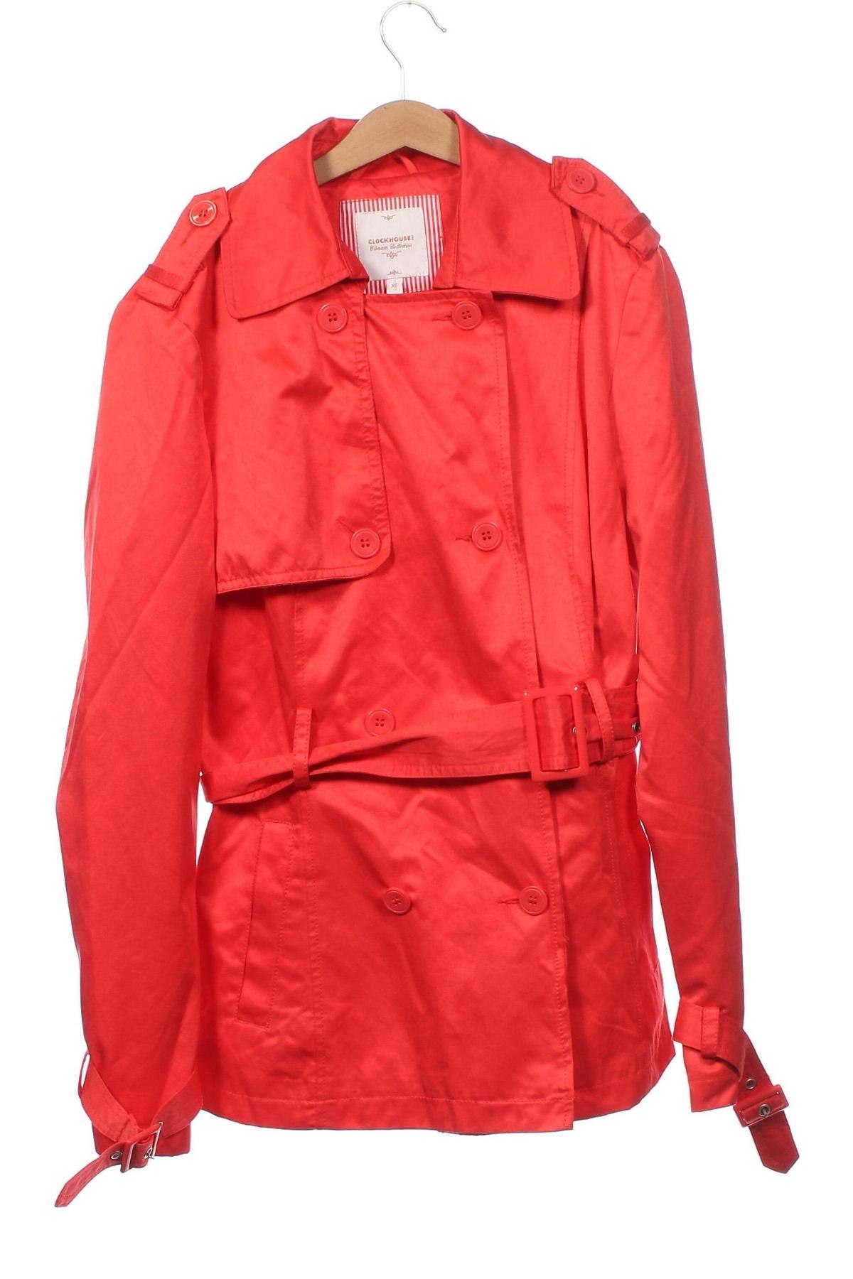 Damen Trench Coat Clockhouse, Größe XS, Farbe Rot, Preis € 7,83