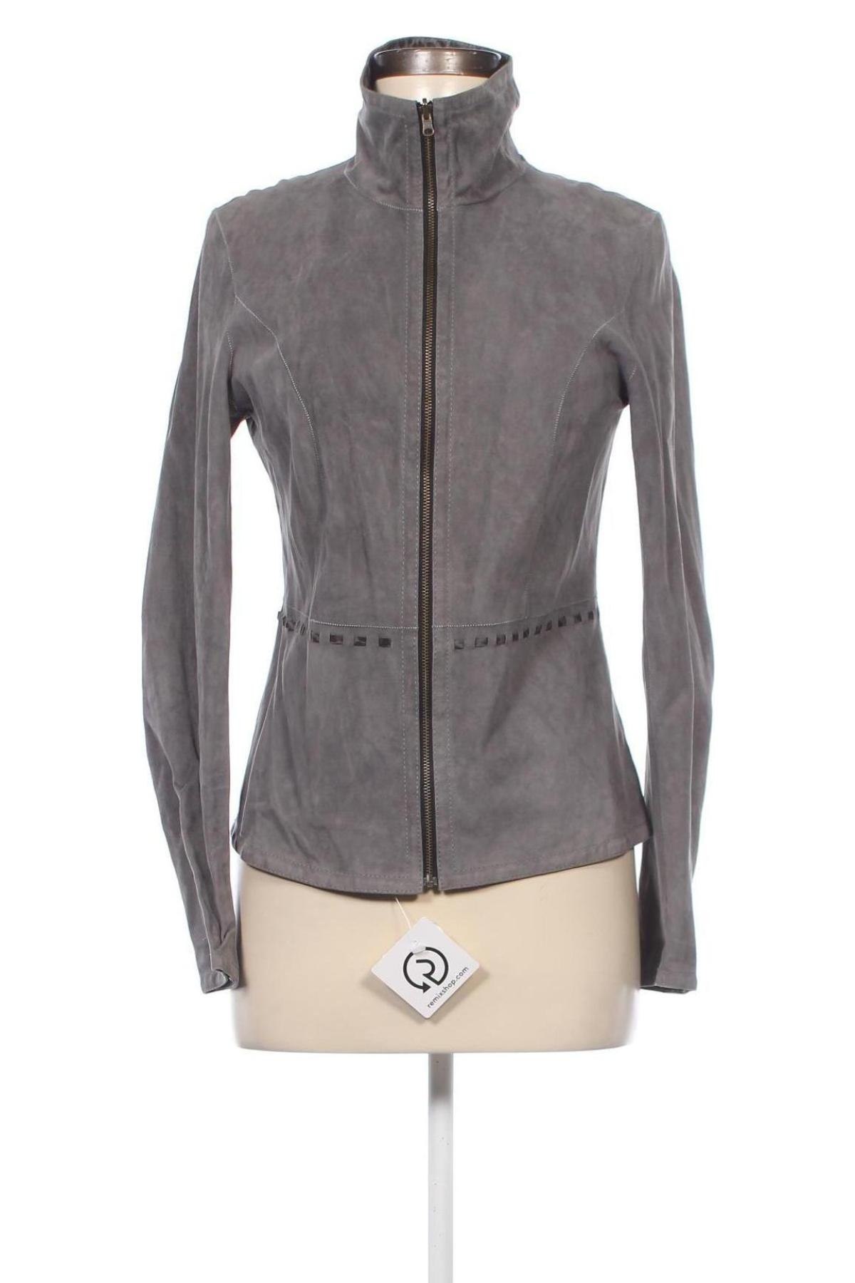 Damen Lederjacke, Größe S, Farbe Grau, Preis 36,49 €