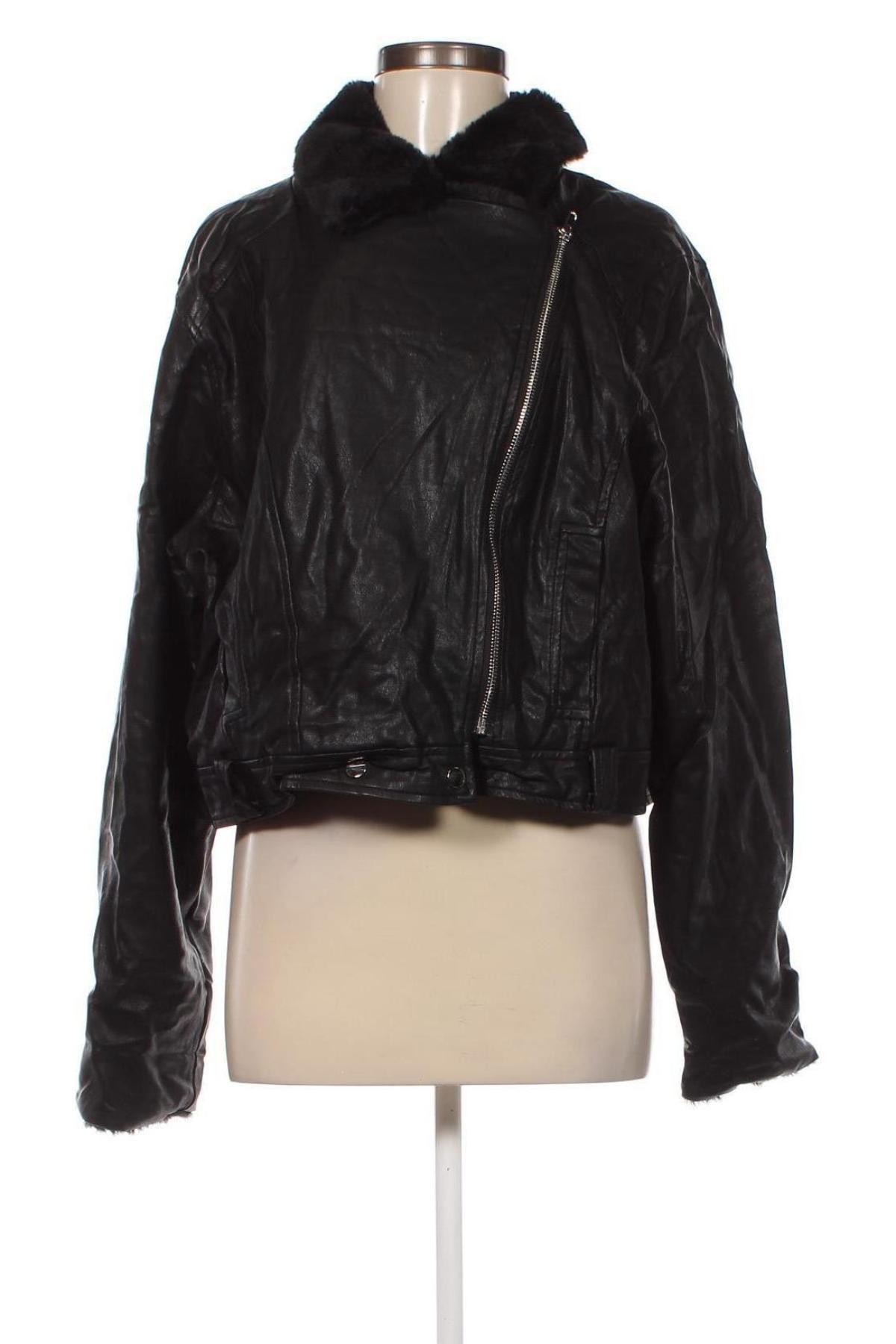 Γυναικείο δερμάτινο μπουφάν Atmos & Here, Μέγεθος XL, Χρώμα Μαύρο, Τιμή 16,82 €