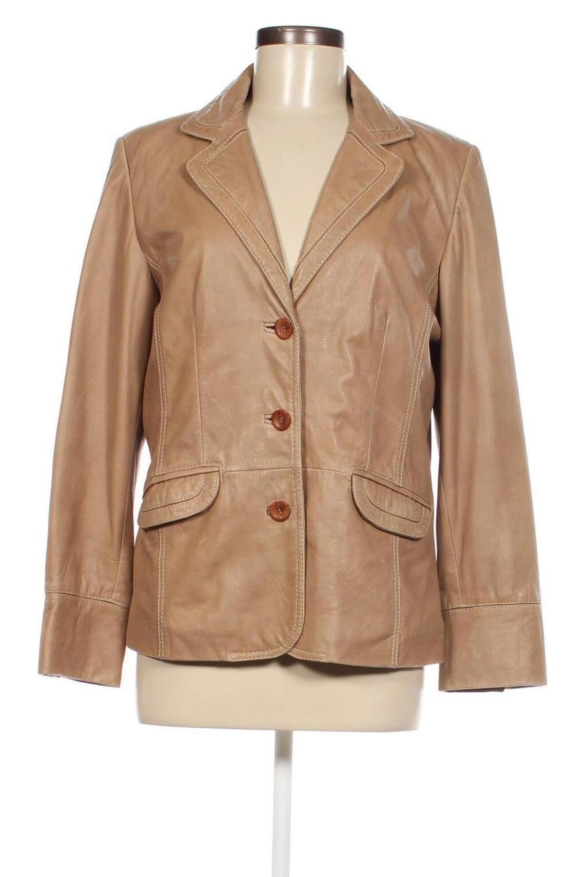 Dámska kožená bunda  SAKI, Veľkosť M, Farba Béžová, Cena  29,45 €